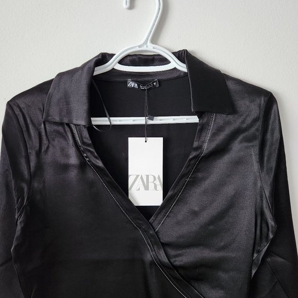 NWT ZARA Ruched Satin Effect Top - Picture 3 of 6